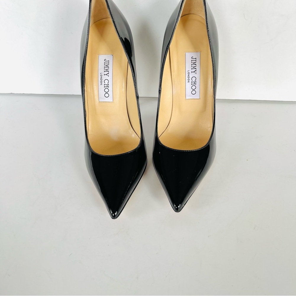 Jimmy Choo black patent leather Anouk heels 37.5 - Picture 8 of 16